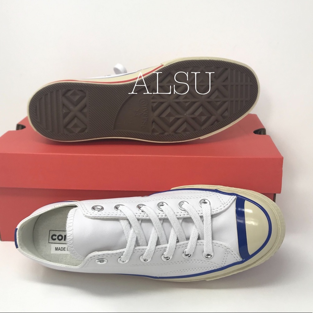 Converse Chuck 70 OX Leather White Blue W AUTHENT - Picture 6 of 8